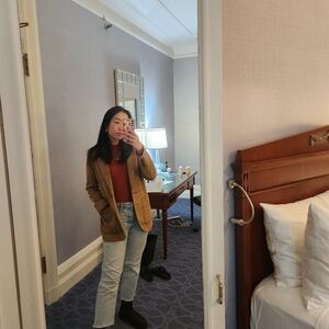 Uniqlo Burnt Sienna Cotton Mock Neck Long Sleeve Shirt (XS)